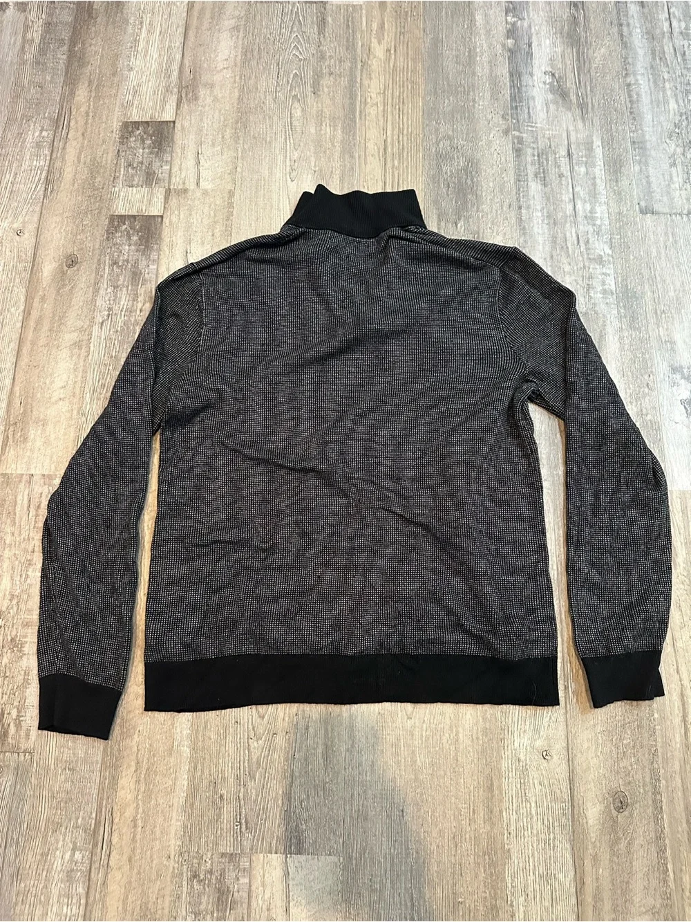 Banana Republic Men's Heather Charcoal Half-Zip Sweater